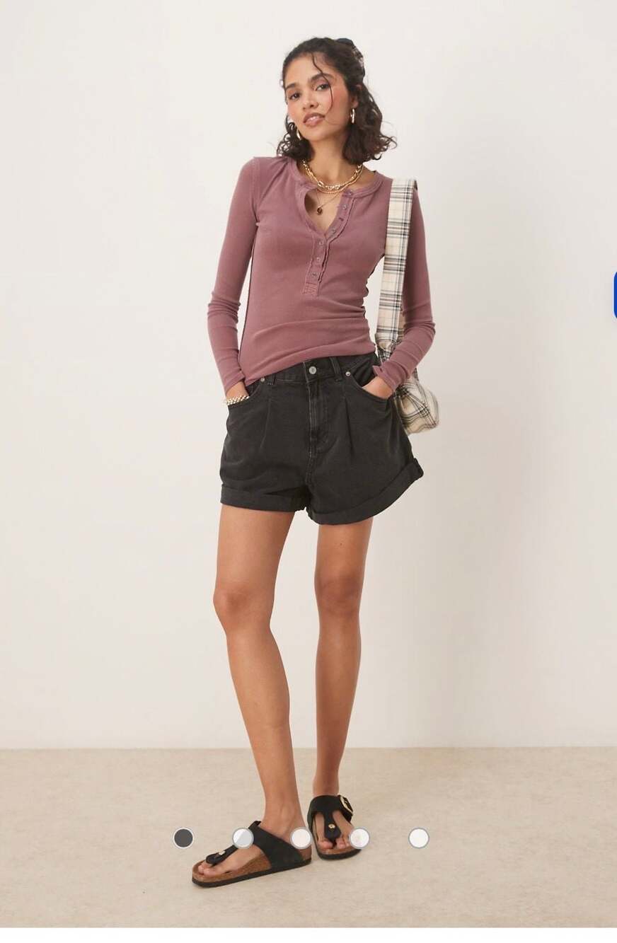 We The Free - Free People - Washed Black Denim Shorts - Size S